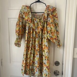 Floral Midi Dress with Ruffle Detail